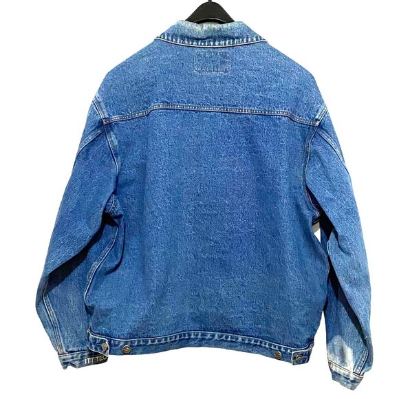 Port Authority Mens Jean Jacket XL Blue Denim Western Cowboy Work Wear ITT Tech - Picture 2 of 5